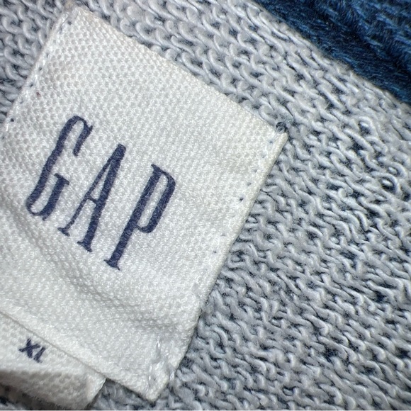 Gap Denim Bomber Jacket Men’s Size XL Blue Dark Wash Varsity Full Zip Pockets - Picture 5 of 6